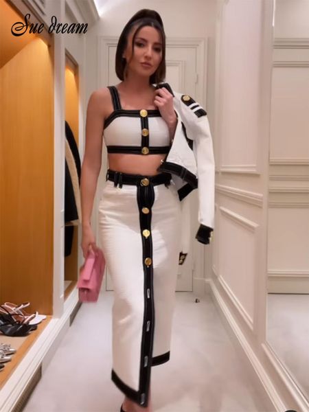 dress women's patchwork bandage suit summer 2 two piece sets bodycon sleeveless button tight short midi skirt party outfit, White
dress women's patchwork bandage suit summer 2 two piece sets bodycon sleeveless button tight short midi skirt party outfit, White
