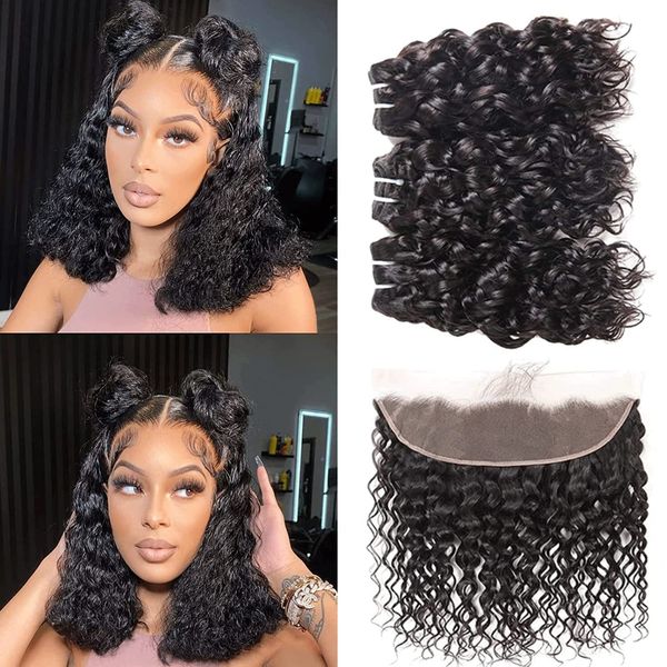 water wave bundles with frontal human hair 3 bundles and frontal 13x4 hd transparent lace frontal with bundles indian remy hair bundles sale, Black
water wave bundles with frontal human hair 3 bundles and frontal 13x4 hd transparent lace frontal with bundles indian remy hair bundles sale, Black