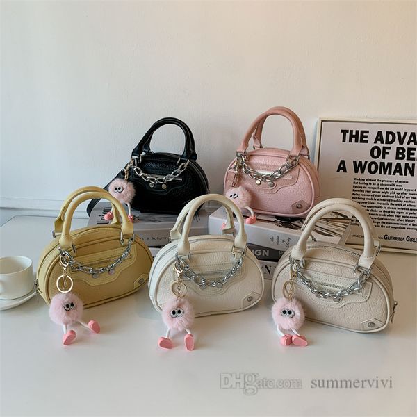 big girls metals chain handbags old kids pu leather crossbody locomotive bag lady style teenagers children plush cartoon pendant single shou, Black
big girls metals chain handbags old kids pu leather crossbody locomotive bag lady style teenagers children plush cartoon pendant single shou, Black