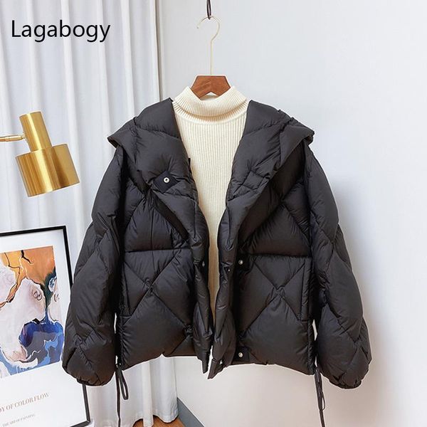 parkas lagabogy 2022 winter women 90% white duck down coat ultra light warm short parkas female hooded loose puffer jacket, Black
parkas lagabogy 2022 winter women 90% white duck down coat ultra light warm short parkas female hooded loose puffer jacket, Black