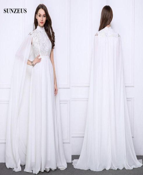 long white evening gowns lace high neck formal dresses with long cape elegant chiffon party gowns saudi arabic caftan3230557, Black;red
long white evening gowns lace high neck formal dresses with long cape elegant chiffon party gowns saudi arabic caftan3230557, Black;red