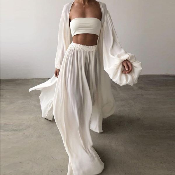 pants 2021 spring autumn women solid long sleeve long cardigan tank pants suit women three piece set women suits, White
pants 2021 spring autumn women solid long sleeve long cardigan tank pants suit women three piece set women suits, White