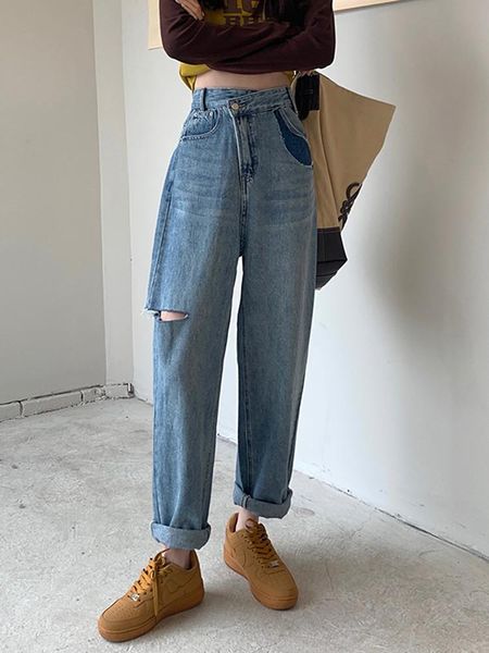 jeans sxl summer 2022 korean style women color patchwork ripped denim pants casual high waist straight jeans for womens (78837), Blue
jeans sxl summer 2022 korean style women color patchwork ripped denim pants casual high waist straight jeans for womens (78837), Blue