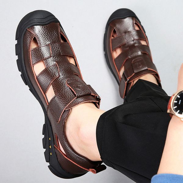 sandals classic cow leather sandals summer outdoor handmade men sandals fashion comfortable men beach leather shoes 230420, Black
sandals classic cow leather sandals summer outdoor handmade men sandals fashion comfortable men beach leather shoes 230420, Black