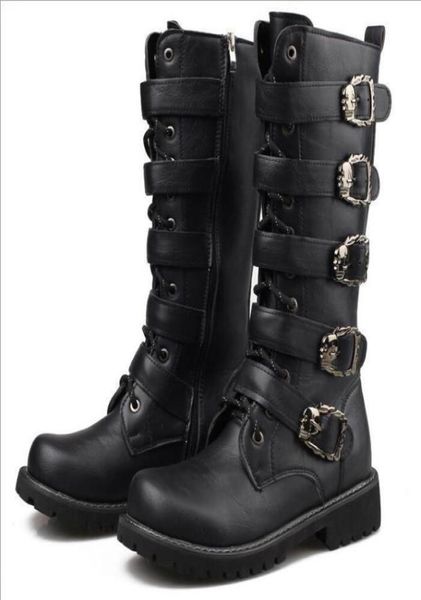 new arrival designer men long boot black round toe lace up buckle strap skull charm pu leather motorcycle boots male winter shoes 8234865
new arrival designer men long boot black round toe lace up buckle strap skull charm pu leather motorcycle boots male winter shoes 8234865