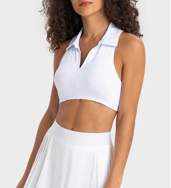 lu-380 polo neck tank with paaded bra sports outdoor vest high intensity shockproof women's shirt gym underwear, White
lu-380 polo neck tank with paaded bra sports outdoor vest high intensity shockproof women's shirt gym underwear, White