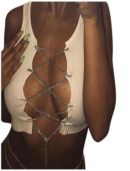 red black white metal chain sleeveless crop clubwear women adjustable lace up hollow out tank tees camisole4120114, White;black
red black white metal chain sleeveless crop clubwear women adjustable lace up hollow out tank tees camisole4120114, White;black