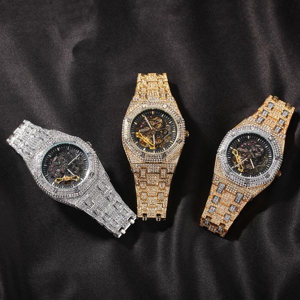men's hip hop punk trend watch 316l stainless steel case cover full diamond strap watches automatic mechanical w252s, Slivery;brown
men's hip hop punk trend watch 316l stainless steel case cover full diamond strap watches automatic mechanical w252s, Slivery;brown