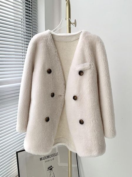 fur oftbuy 2022 new double breasted vneck winter jacket women real fur coat natural weave wool fur warm loose outerwear streetwear, Black
fur oftbuy 2022 new double breasted vneck winter jacket women real fur coat natural weave wool fur warm loose outerwear streetwear, Black