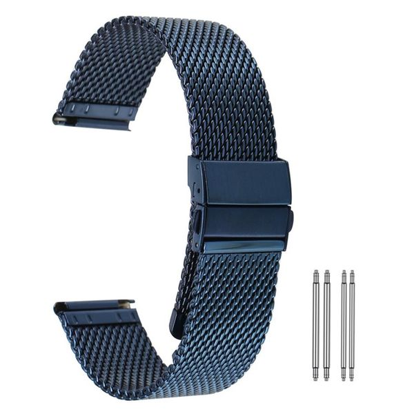 yellow gold blue 18 20 22mm mesh stainless steel band watch strap replacement bracelet straight ends hook buckle284i, Black;brown
yellow gold blue 18 20 22mm mesh stainless steel band watch strap replacement bracelet straight ends hook buckle284i, Black;brown