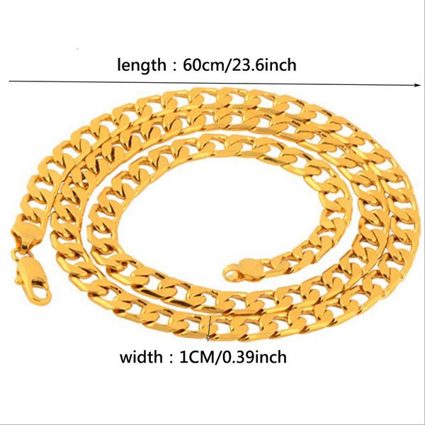24k solid gold gf authentic finish 10mm fine curb cuban link chain necklace men's made in 600mm, Silver
24k solid gold gf authentic finish 10mm fine curb cuban link chain necklace men's made in 600mm, Silver