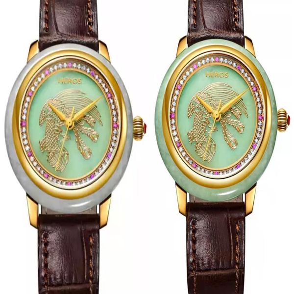 2021 new hetian jade jasper color watch female luminous niche waterproof leather263k, Slivery;brown
2021 new hetian jade jasper color watch female luminous niche waterproof leather263k, Slivery;brown