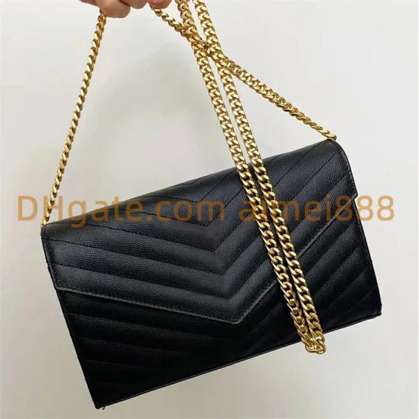 

10A mirror quality women's luxury envelope wallet bag pochette handbags zipper clutch tote genuine leather shoulder bags Crossbody purses chain caviar even bag, White gold chain