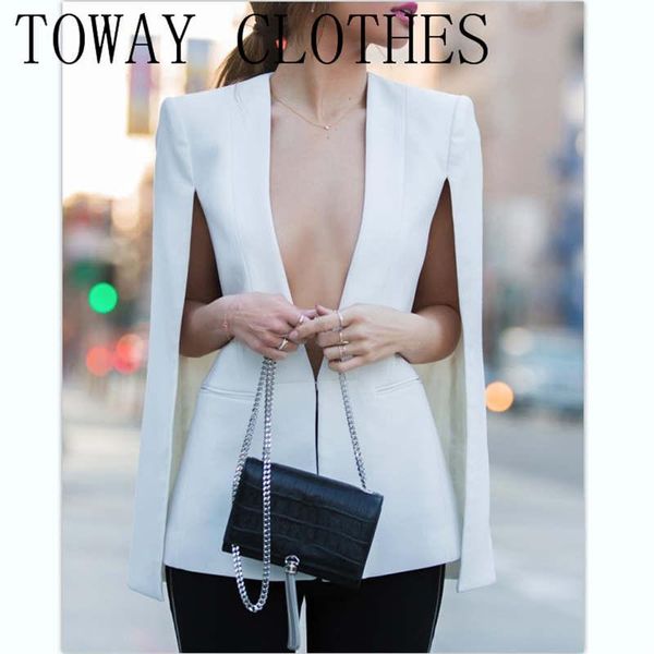 pants plain solid color deep v neck long sleeve plunge slit cape blazer coat elegant outfit for women 2021, White
pants plain solid color deep v neck long sleeve plunge slit cape blazer coat elegant outfit for women 2021, White