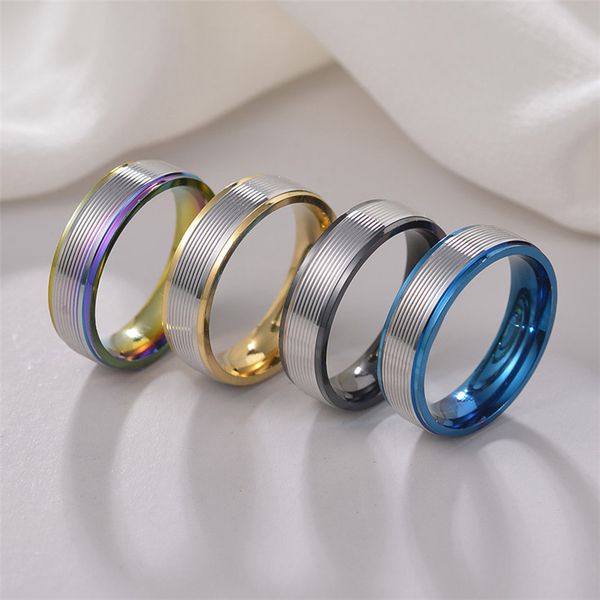 fashion punk stainless steel 6mm gold ring for man south american blue black colorful thread mens finger designer rings party trendy hiphop, Golden;silver 
fashion punk stainless steel 6mm gold ring for man south american blue black colorful thread mens finger designer rings party trendy hiphop, Golden;silver