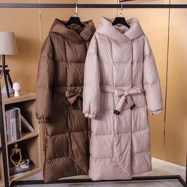 parkas white duck down jacket women's winter new light and thin laceup long kneelength fashionable fashion women, Black
parkas white duck down jacket women's winter new light and thin laceup long kneelength fashionable fashion women, Black