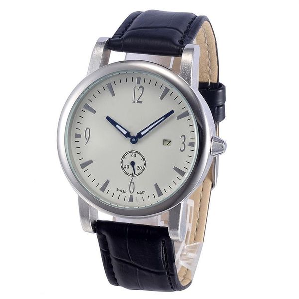 brand watches men leather strap calendar date wrist watch small dial can work 606307w, Slivery;brown
brand watches men leather strap calendar date wrist watch small dial can work 606307w, Slivery;brown