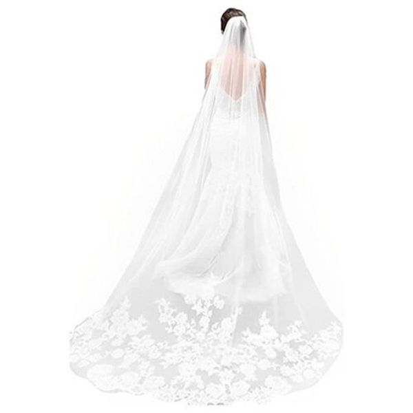 bridal veil 3m wedding veil for bride white lace edge long cathedral veil 1 tier, Black
bridal veil 3m wedding veil for bride white lace edge long cathedral veil 1 tier, Black