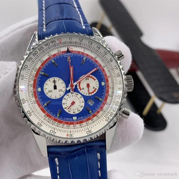 elegant blue dial polit wrist watch mens watches quartz chronograph date luminous 46mm watch silde rule markers leather strap wris244q, Slivery;brown
elegant blue dial polit wrist watch mens watches quartz chronograph date luminous 46mm watch silde rule markers leather strap wris244q, Slivery;brown