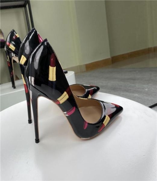 2021 new lipstick graffiti stiletto shallow shoes ladies high heels 12cm pointed toe soft leather banquet women039s pumps7754202, Black
2021 new lipstick graffiti stiletto shallow shoes ladies high heels 12cm pointed toe soft leather banquet women039s pumps7754202, Black