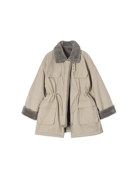 leather 2022 autumn winter women new turndown collar drawstring tie up tunic zipper outerwear pleated loose long sleeve plush coat, Black
leather 2022 autumn winter women new turndown collar drawstring tie up tunic zipper outerwear pleated loose long sleeve plush coat, Black
