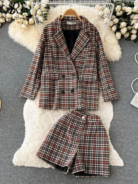 dress singreiny french vinage plaid fashion sets lapel long sleeve suits coat+loose wide leg short pants female ol two pieces suits, White
dress singreiny french vinage plaid fashion sets lapel long sleeve suits coat+loose wide leg short pants female ol two pieces suits, White