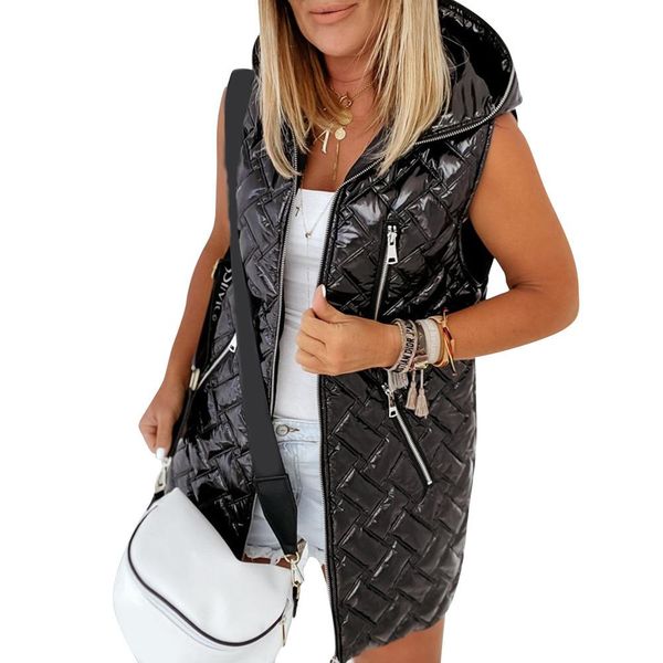 vests lugentolo shiny winter vest women sleeveless jacket hooded zipper pocket streetwear waistcoat woman, Black;white
vests lugentolo shiny winter vest women sleeveless jacket hooded zipper pocket streetwear waistcoat woman, Black;white