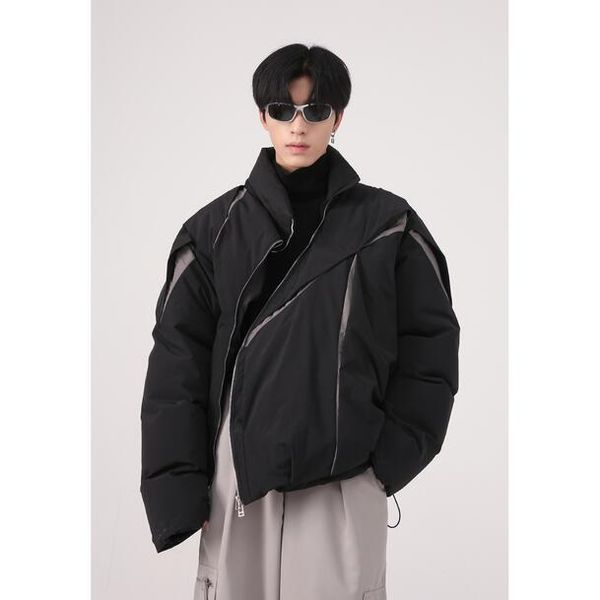 men's jackets wear winter new korean fashion loose personality pleated color matching design sense, cotton-padded jacket male, Black;brown
men's jackets wear winter new korean fashion loose personality pleated color matching design sense, cotton-padded jacket male, Black;brown