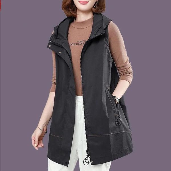 vests 2022 women's vest jacket midlength waistcoat new loose sleeveless black jackets fashion zipper vest coat female outerwear, Black;white
vests 2022 women's vest jacket midlength waistcoat new loose sleeveless black jackets fashion zipper vest coat female outerwear, Black;white