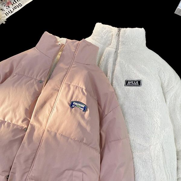 leather both sides wear women's pink retro lamb fleece cotton clothes winter casual fashion jacket coat thickened warm clothes loose, Black
leather both sides wear women's pink retro lamb fleece cotton clothes winter casual fashion jacket coat thickened warm clothes loose, Black