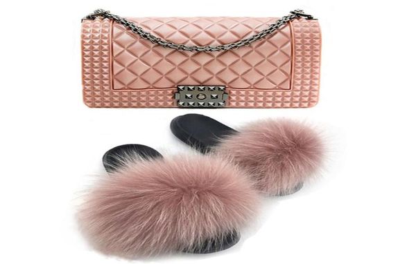 fashion luxury chain rainbow purse lady colorful bags and slippers set women candy jelly hand bags with real fox fur slides set9464114, Black
fashion luxury chain rainbow purse lady colorful bags and slippers set women candy jelly hand bags with real fox fur slides set9464114, Black