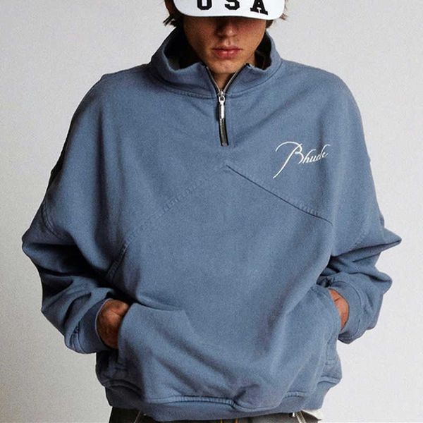 designer clothing hoodies fashion sweatshirts rhude stand neck half zipper high street trend brand embroidery splice loose autumn winter cou, Black
designer clothing hoodies fashion sweatshirts rhude stand neck half zipper high street trend brand embroidery splice loose autumn winter cou, Black