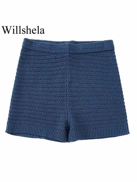 women's shorts willshela women fashion blue solid knitted vintage high elastic waist female chic lady 230419, White;black
women's shorts willshela women fashion blue solid knitted vintage high elastic waist female chic lady 230419, White;black