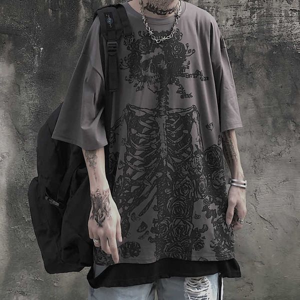 women's t-shirt goth skull tshirt print women punk short sleeve oversized tshirt men japanese harajuku grunge streetwear woman clothes, White
women's t-shirt goth skull tshirt print women punk short sleeve oversized tshirt men japanese harajuku grunge streetwear woman clothes, White