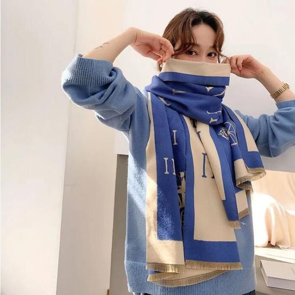 six style letter cashmere designer scarf soft woolen scarf shawl portable warmth thickening plaid sofa horse fleece knitted blanket 65*190cm, Blue;gray
six style letter cashmere designer scarf soft woolen scarf shawl portable warmth thickening plaid sofa horse fleece knitted blanket 65*190cm, Blue;gray