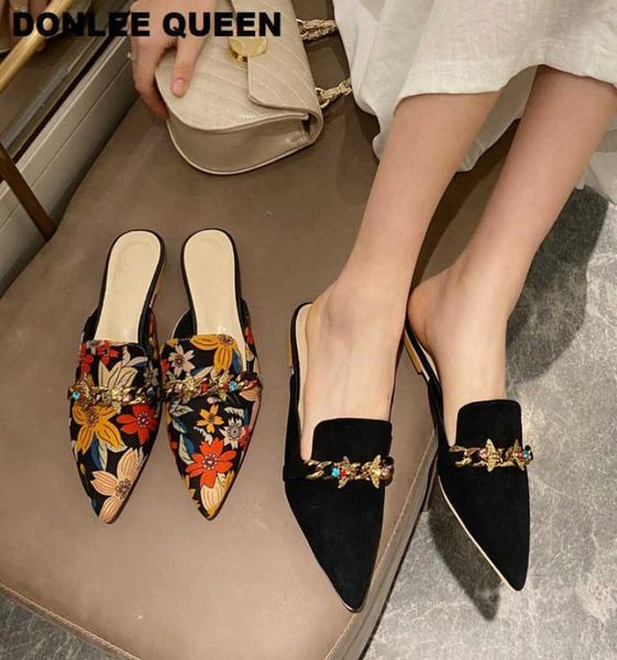 women slippers pointed toe rubber metal chains flat outsole slides footwear fashion casual lady mules shoes zapatos de mujer 210902416328, Black
women slippers pointed toe rubber metal chains flat outsole slides footwear fashion casual lady mules shoes zapatos de mujer 210902416328, Black