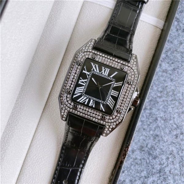 brand watches men square crystal style leather strap wrist watch ca56204s, Slivery;brown
brand watches men square crystal style leather strap wrist watch ca56204s, Slivery;brown