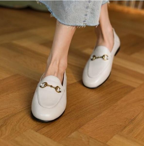sheepskin metal buckle loafers women low heel leather soft sole slip on single shoes lady flats, Black
sheepskin metal buckle loafers women low heel leather soft sole slip on single shoes lady flats, Black