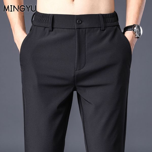 men's pants mingyu brand summer stretch pants men elastic waist business fashion straight classic solid color thin black casual trouser
men's pants mingyu brand summer stretch pants men elastic waist business fashion straight classic solid color thin black casual trouser