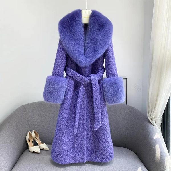 fur 2022 winter woolen coat fox fur collar coat women's medium long woolen cloth thickened woolen coat, Black
fur 2022 winter woolen coat fox fur collar coat women's medium long woolen cloth thickened woolen coat, Black