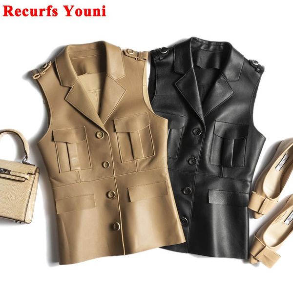 vests highend selection genuine leather sleeveless jacket women female slim suit collar pockets aiguillette vest mujer chic waistcoat, Black;white
vests highend selection genuine leather sleeveless jacket women female slim suit collar pockets aiguillette vest mujer chic waistcoat, Black;white