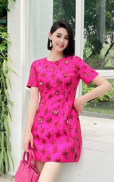 designer women's pink beaded dress spring and autumn round neck short sleeve flocking gold plated dress premium edition luxury dress wo, Black;gray
designer women's pink beaded dress spring and autumn round neck short sleeve flocking gold plated dress premium edition luxury dress wo, Black;gray