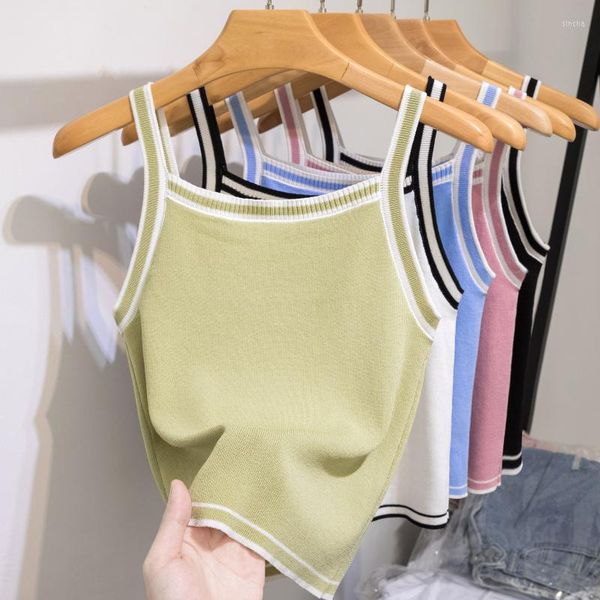 women's tanks summer camisole women patchwork crop camises girls knitted cropped sweet stretchy sleeveless t-shirts camis, White
women's tanks summer camisole women patchwork crop camises girls knitted cropped sweet stretchy sleeveless t-shirts camis, White