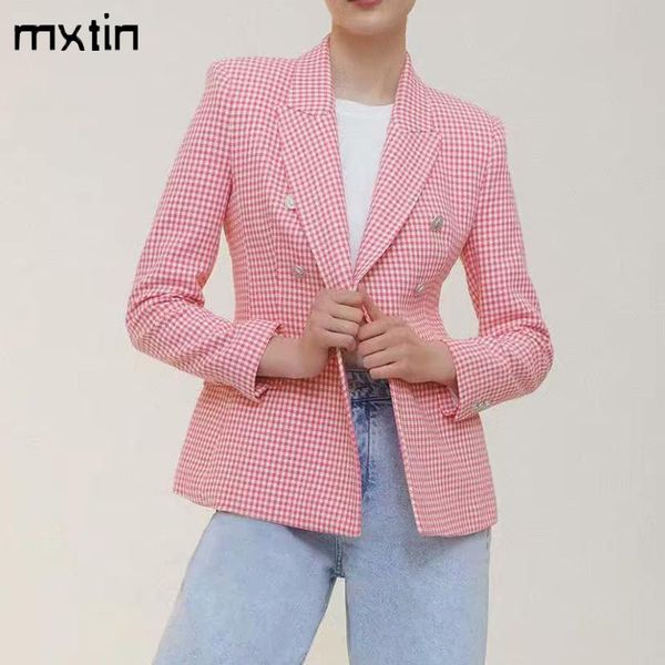 pants mxtin 2021 women spring vintage plaid pockets jacket coat fashion lapel collar double breasted office lady female outerwear, White
pants mxtin 2021 women spring vintage plaid pockets jacket coat fashion lapel collar double breasted office lady female outerwear, White