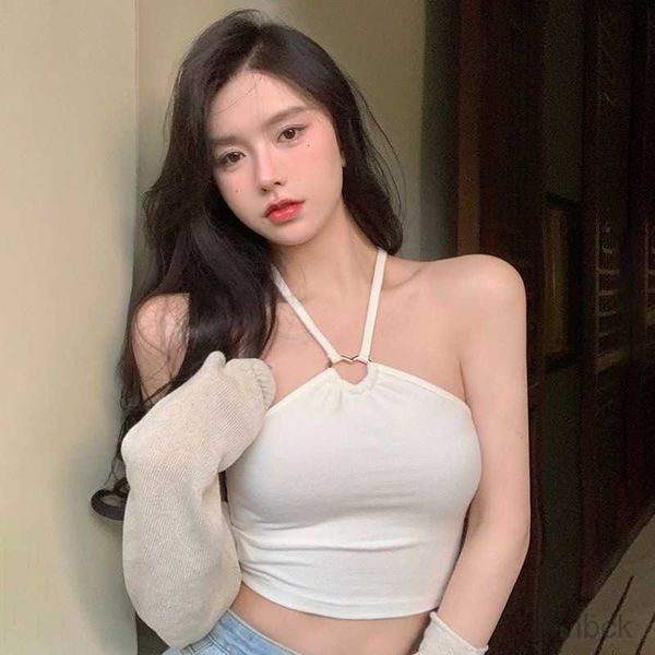 women's tanks camis korean women tank solid color halter sweet camisole slim exposed navel crop music festival, White
women's tanks camis korean women tank solid color halter sweet camisole slim exposed navel crop music festival, White