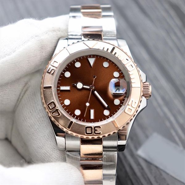 luxury men's watches automatic mechanical watch 40mm black dial rubber stainless steel strap sapphire mirror waterproof divin219e, Slivery;brown
luxury men's watches automatic mechanical watch 40mm black dial rubber stainless steel strap sapphire mirror waterproof divin219e, Slivery;brown