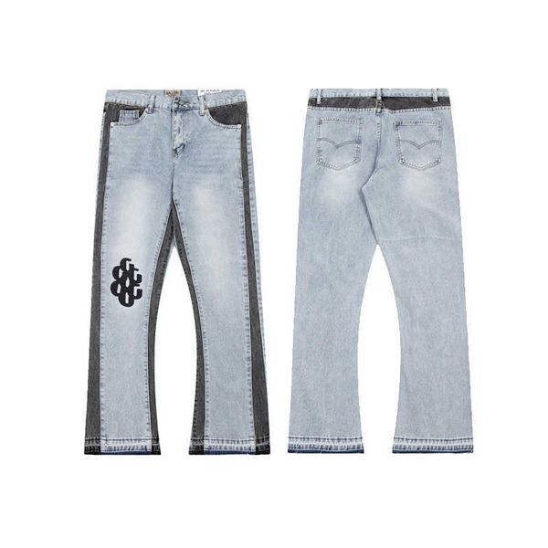 designer clothing denim pants galleryes depts ink splashing graffiti micro horn structure splicing casual loose jeans long men's women&, Blue
designer clothing denim pants galleryes depts ink splashing graffiti micro horn structure splicing casual loose jeans long men's women&, Blue