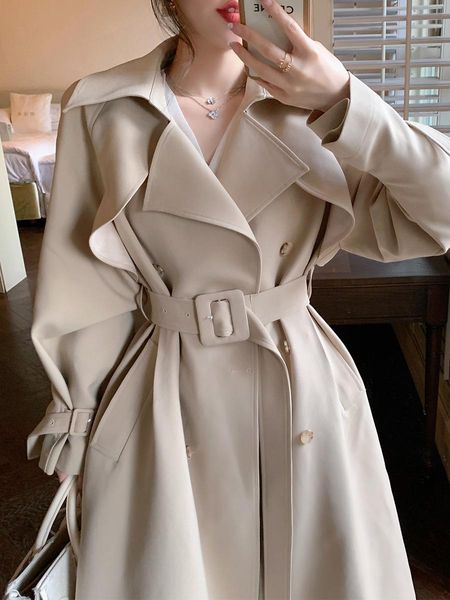 raincoats women's highend khaki trench coat spring autumn new ladies cloak wear a belt satin fabric lined trench coat female windbreake, Black
raincoats women's highend khaki trench coat spring autumn new ladies cloak wear a belt satin fabric lined trench coat female windbreake, Black