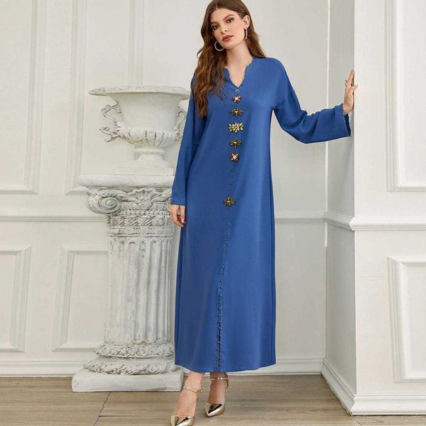 neckline seam diamond casual dresses temperament slimming robe middle east, Black;gray
neckline seam diamond casual dresses temperament slimming robe middle east, Black;gray