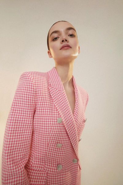 pants 2021ra european and american women's spring new houndstooth slim casual straight lapel suit jacket, White
pants 2021ra european and american women's spring new houndstooth slim casual straight lapel suit jacket, White